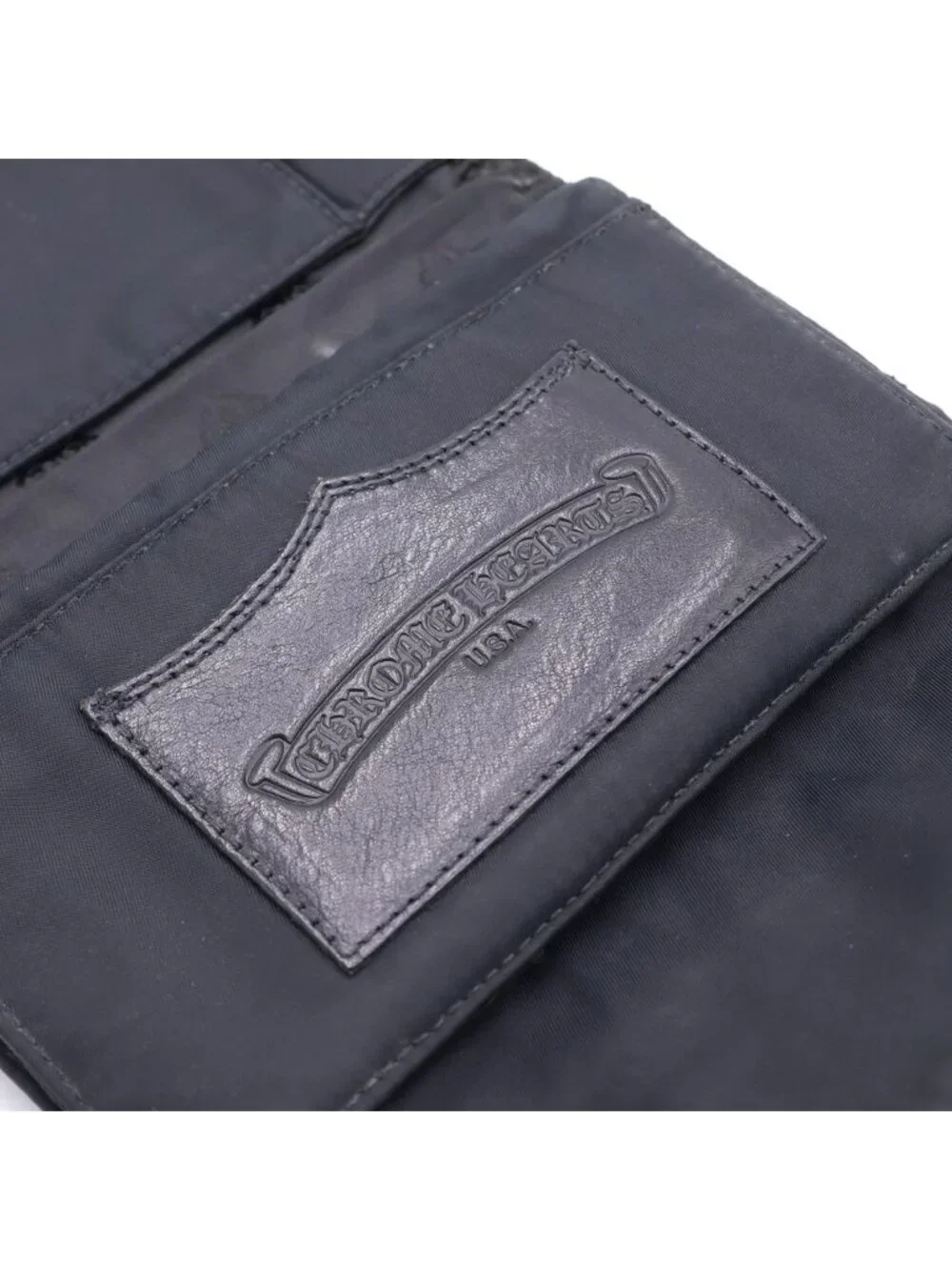 Chrome Hearts Wave Horseshoe Button Nylon Wallet Black